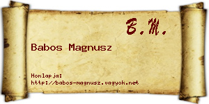 Babos Magnusz névjegykártya